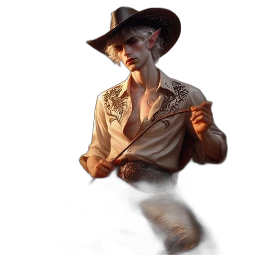hat, staff, weapon, jacket transparent PNG cut-out