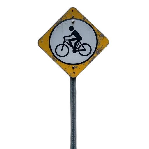 photorealistic, bicycle, lane, sign transparent PNG cut-out