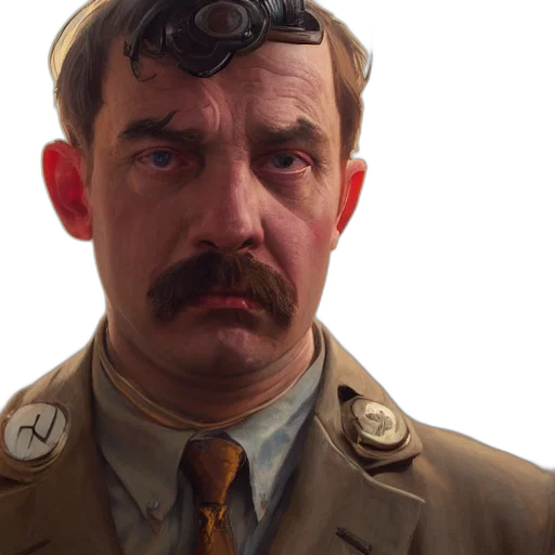 staff, face, hat, jacket transparent PNG cut-out