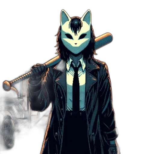 mask, jacket, staff, animal transparent PNG cut-out