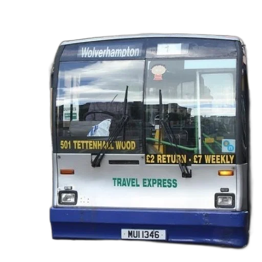 photorealistic, 3d render, wolverhampton, bus transparent PNG cut-out