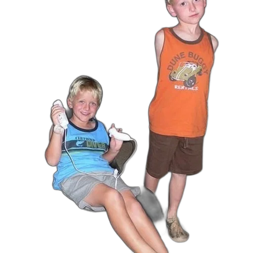two, boys, play, video transparent PNG cut-out