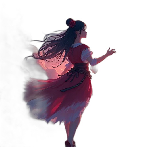 dress, creature, staff, mask transparent PNG cut-out