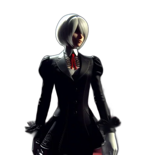 dress, jacket, staff, robot transparent PNG cut-out
