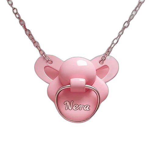jewelry, pink, silver, pacifier transparent PNG cut-out