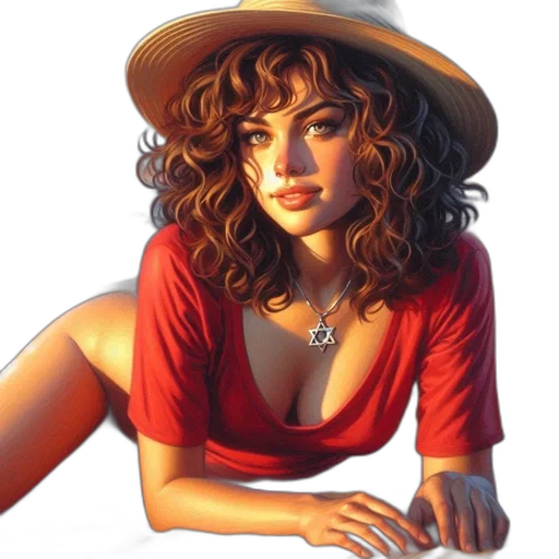 hat, jewelry, face, dress transparent PNG cut-out