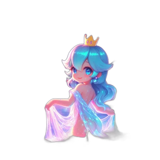 crown, dress, creature, staff transparent PNG cut-out