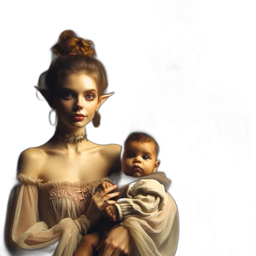 concept art, fantasy art, photorealistic, oil painting transparent PNG cut-out