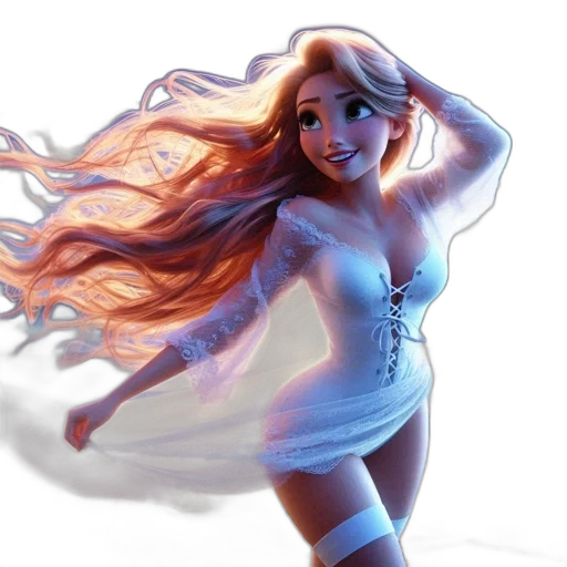 dress, hair, fantasy art, concept art transparent PNG cut-out