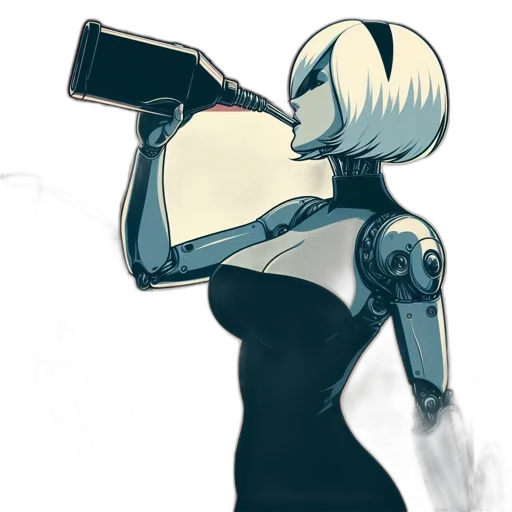 robot, weapon, staff, dress transparent PNG cut-out