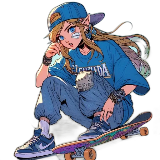 hat, anime, cartoon, vaporwave transparent PNG cut-out