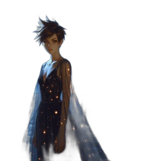 dress, staff, creature, crown transparent PNG cut-out