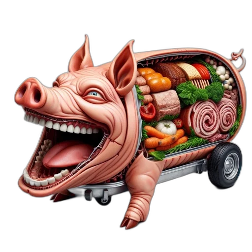 food, car, animal, photorealistic transparent PNG cut-out