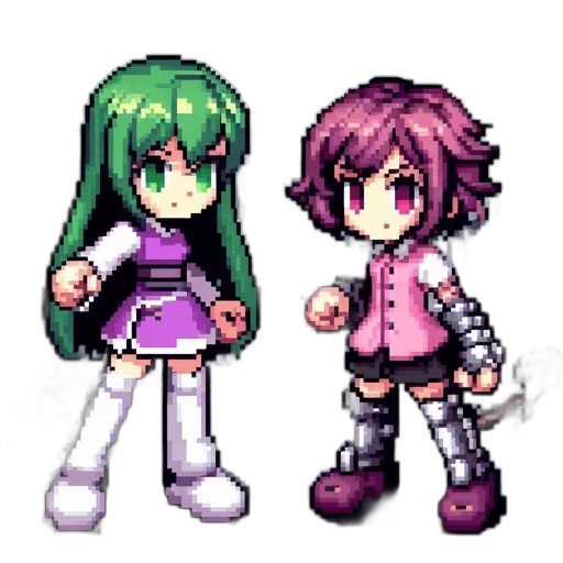 pixel art, anime, concept art, 3d render transparent PNG cut-out
