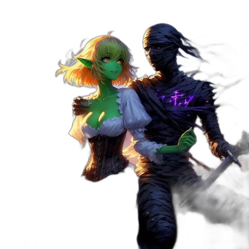 dragon, staff, mask, sword transparent PNG cut-out