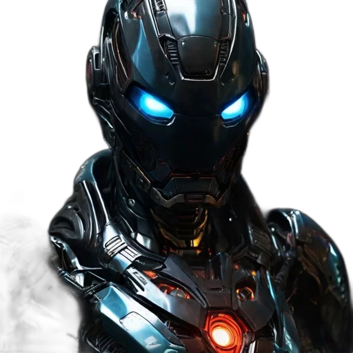 robot, concept art, 3d render, comic book art transparent PNG cut-out
