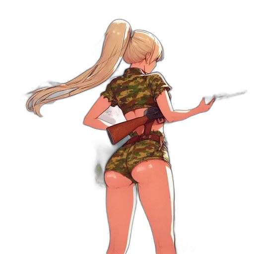 dress, weapon, hair, staff transparent PNG cut-out