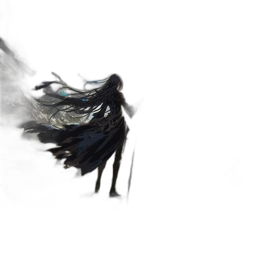 dragon, hair, sword, mask transparent PNG cut-out