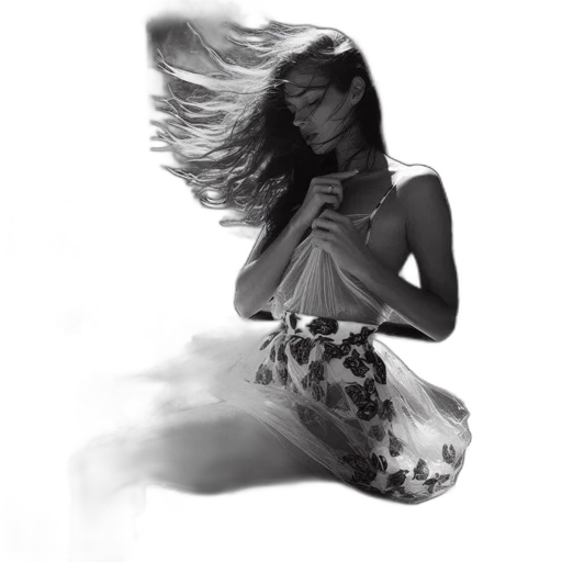 dress, hair, jewelry, flower transparent PNG cut-out