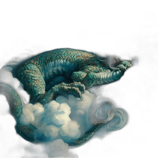 dragon, creature, animal, staff transparent PNG cut-out