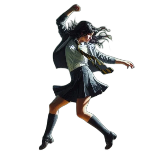 jacket, dress, hair, concept art transparent PNG cut-out
