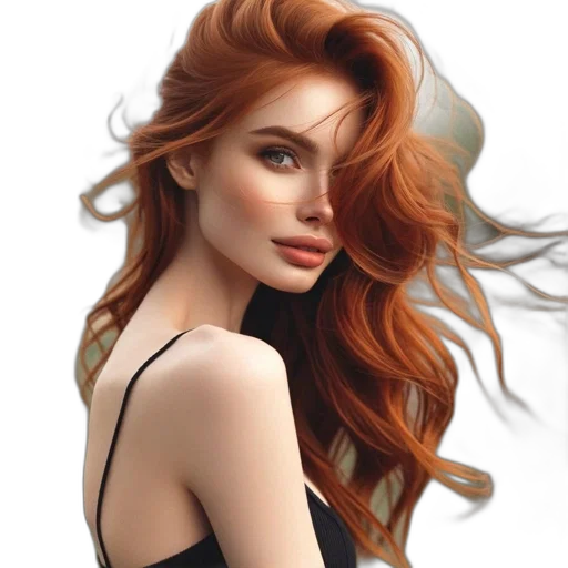 hair, face, dress, jewelry transparent PNG cut-out