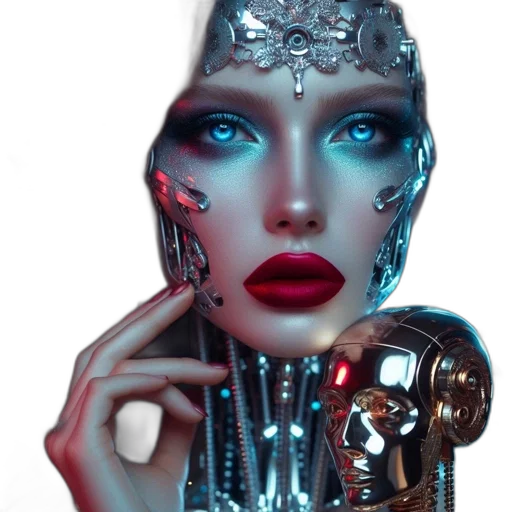 robot, jewelry, mask, face transparent PNG cut-out