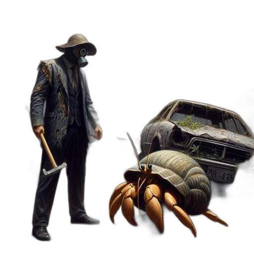 car, hat, creature, robot transparent PNG cut-out