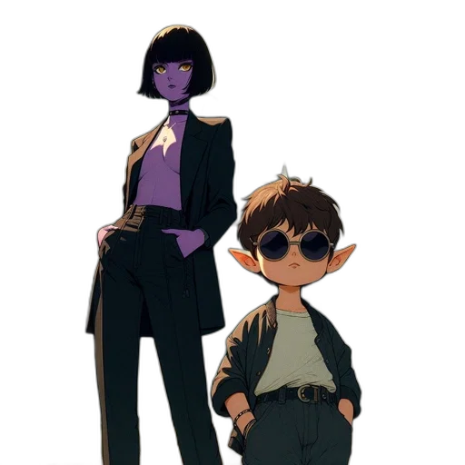 jacket, staff, concept art, anime transparent PNG cut-out