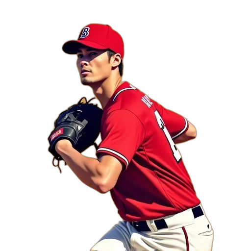 stylized, illustration, baseball, player transparent PNG cut-out