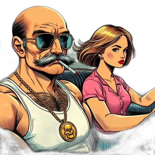 comic book art, cartoon, concept art, pixel art transparent PNG cut-out
