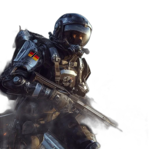 robot, weapon, concept art, 3d render transparent PNG cut-out
