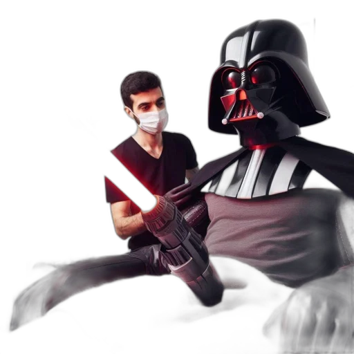 mask, concept art, comic book art, 3d render transparent PNG cut-out