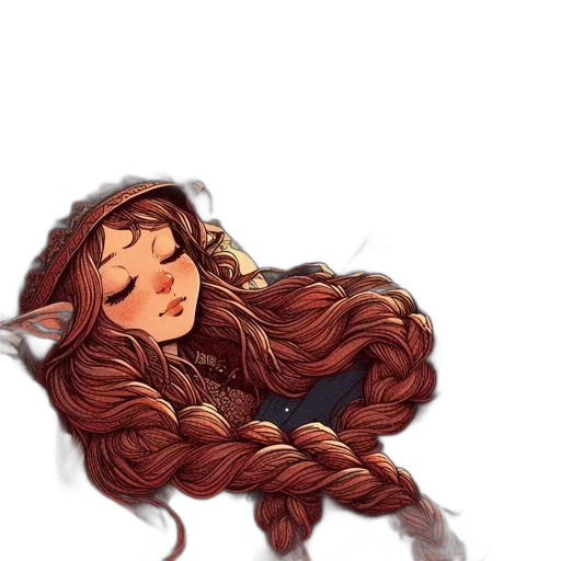 creature, jacket, hair, watercolor transparent PNG cut-out