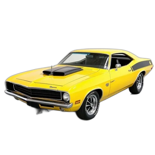 car, photorealistic, 3d render, yellow transparent PNG cut-out