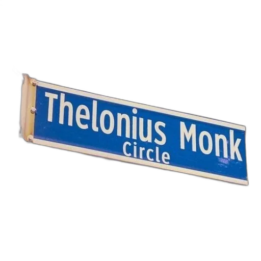 street, sign, reads, thelonious transparent PNG cut-out