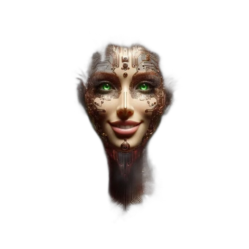 face, mask, creature, robot transparent PNG cut-out