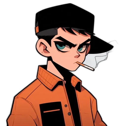 jacket, staff, face, hat transparent PNG cut-out