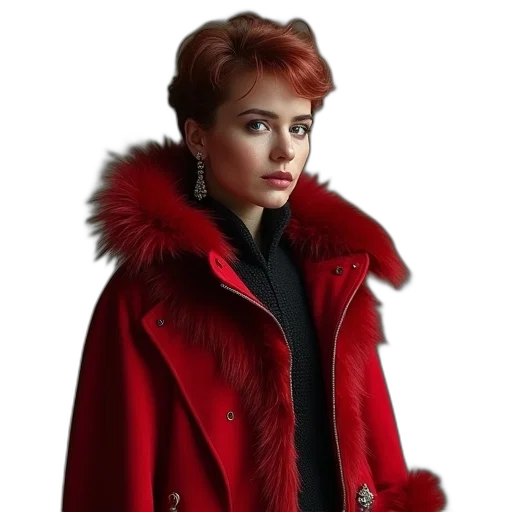 jacket, photorealistic, concept art, red transparent PNG cut-out