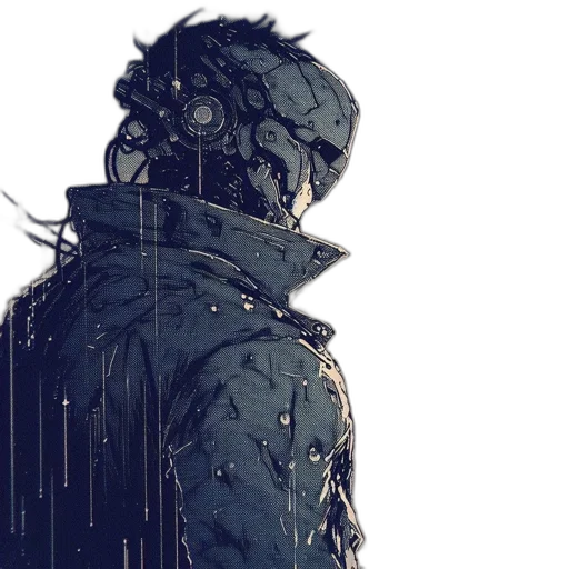 jacket, mask, face, robot transparent PNG cut-out