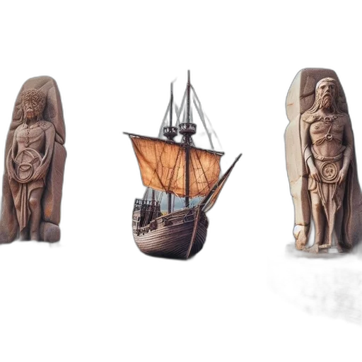 3d render, concept art, sailing, ship transparent PNG cut-out