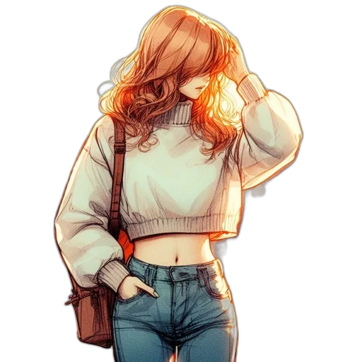 jacket, dress, hair, hat transparent PNG cut-out