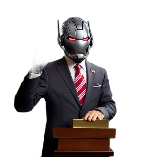 robot, mask, concept art, 3d render transparent PNG cut-out