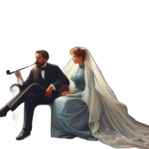 dress, umbrella, oil painting, concept art transparent PNG cut-out