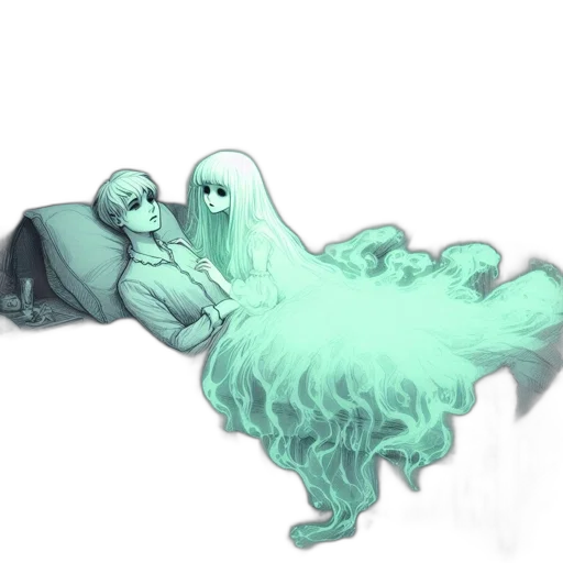 creature, dress, furniture, hair transparent PNG cut-out