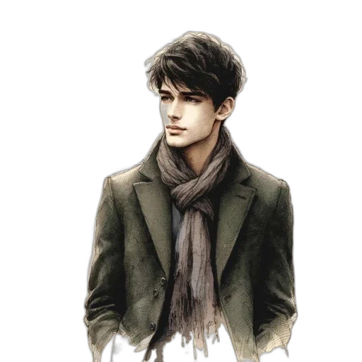jacket, fantasy art, photorealistic, watercolor transparent PNG cut-out
