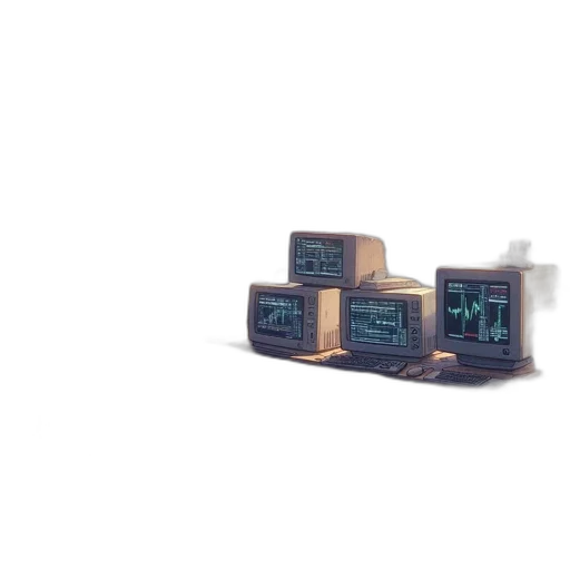 3d render, pixel art, office, space transparent PNG cut-out
