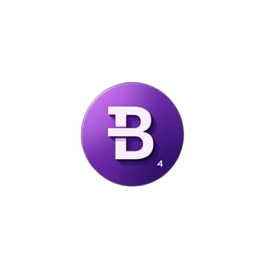 3d render, logo, purple, background transparent PNG cut-out