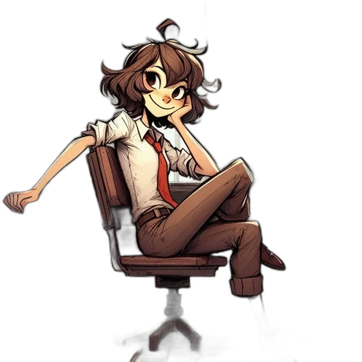 staff, furniture, jacket, hair transparent PNG cut-out