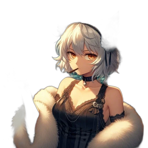 dress, staff, creature, weapon transparent PNG cut-out